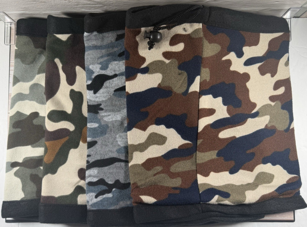 4 Piece Camo Winter Neck Warmers Fleece Gaiter Face Mask Scarf Covering